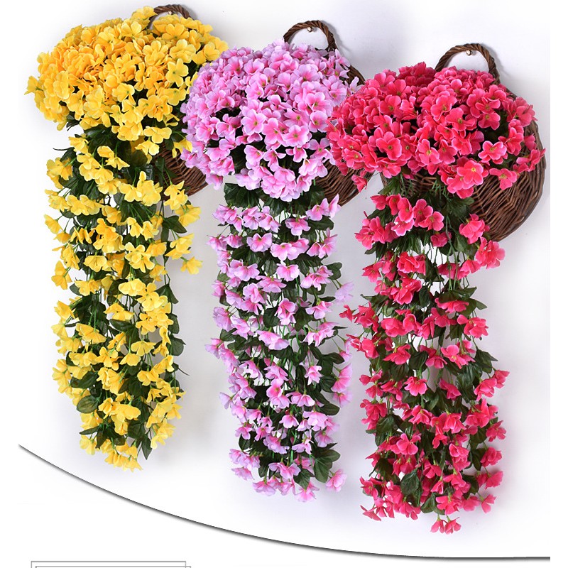 Hoa giả - Chùm hoa cẩm tú lụa treo tường, rào, ban công