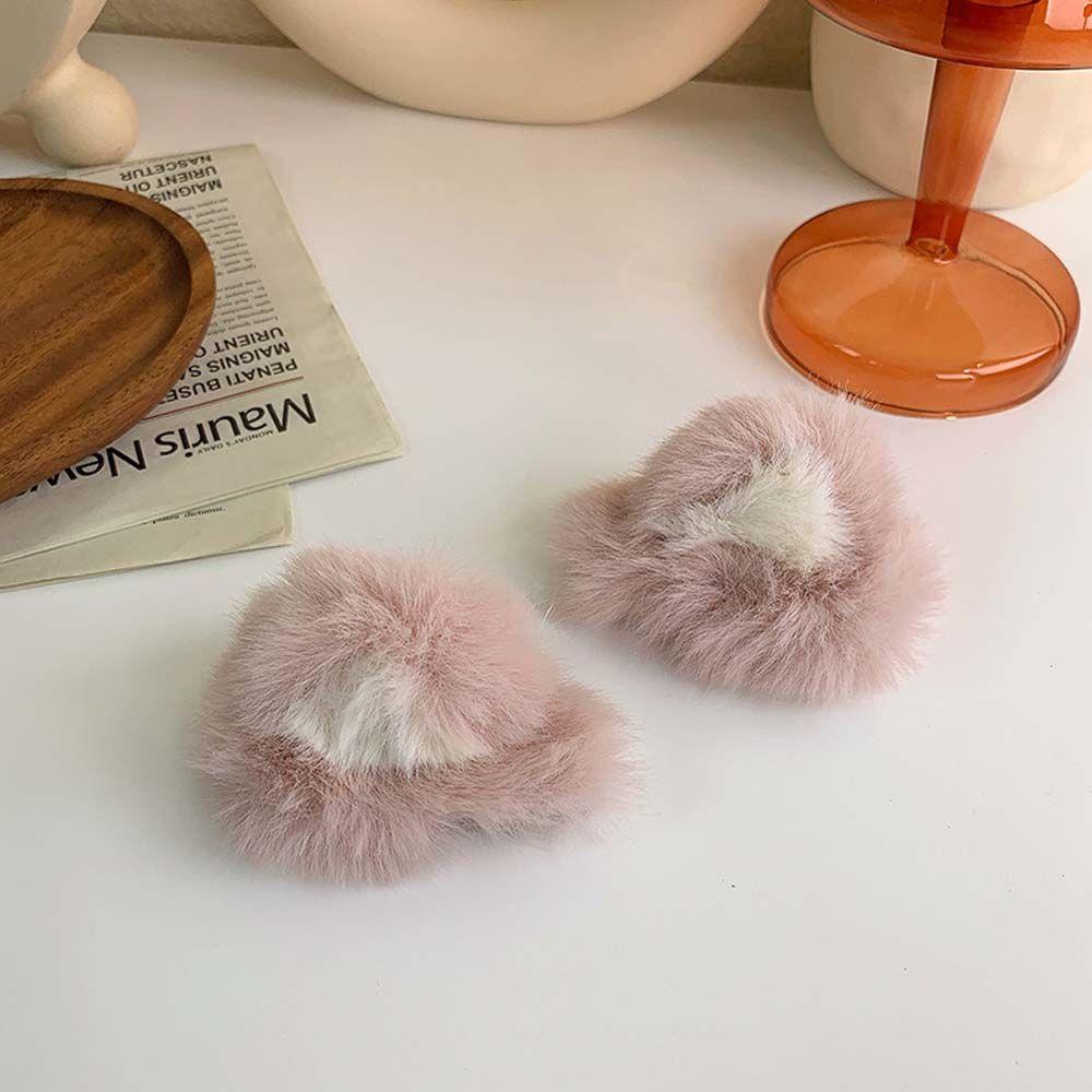 JARRED Kẹp Tóc Tai Mèo Phối Lông Mềm Mại Phong Cách Lolita Đáng Yêu