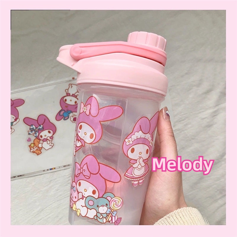 Bình Nước Nhựa Trong Suốt Cỡ Lớn In Họa Tiết Hoạt Hình My Melody Dễ Thương Thời Trang Mùa Hè Cho Học Sinh