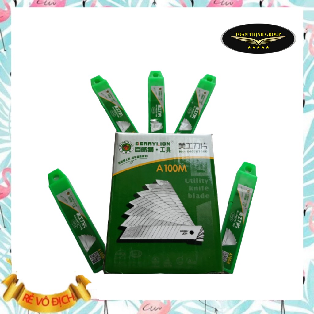 Lưỡi Dao Rọc Giấy A100M BERRYLION Chính Hãng , Lưỡi Dao Sắc Bén Làm Từ Thép Siêu Cứng - Dày-Bền