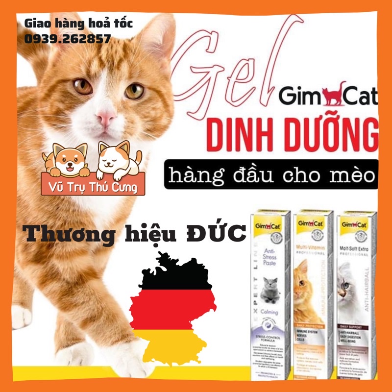 Gel dinh dưỡng cho mèo Gimcat, xuất xứ Đức, gel tiêu búi lông mèo Gimcat