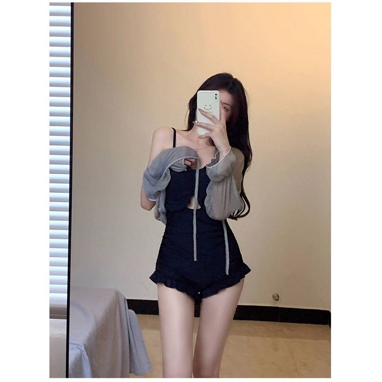 Bộ Đồ Bơi Một Mảnh Không Tay Màu Trơn Thời Trang Gợi Cảm Cho Nữ