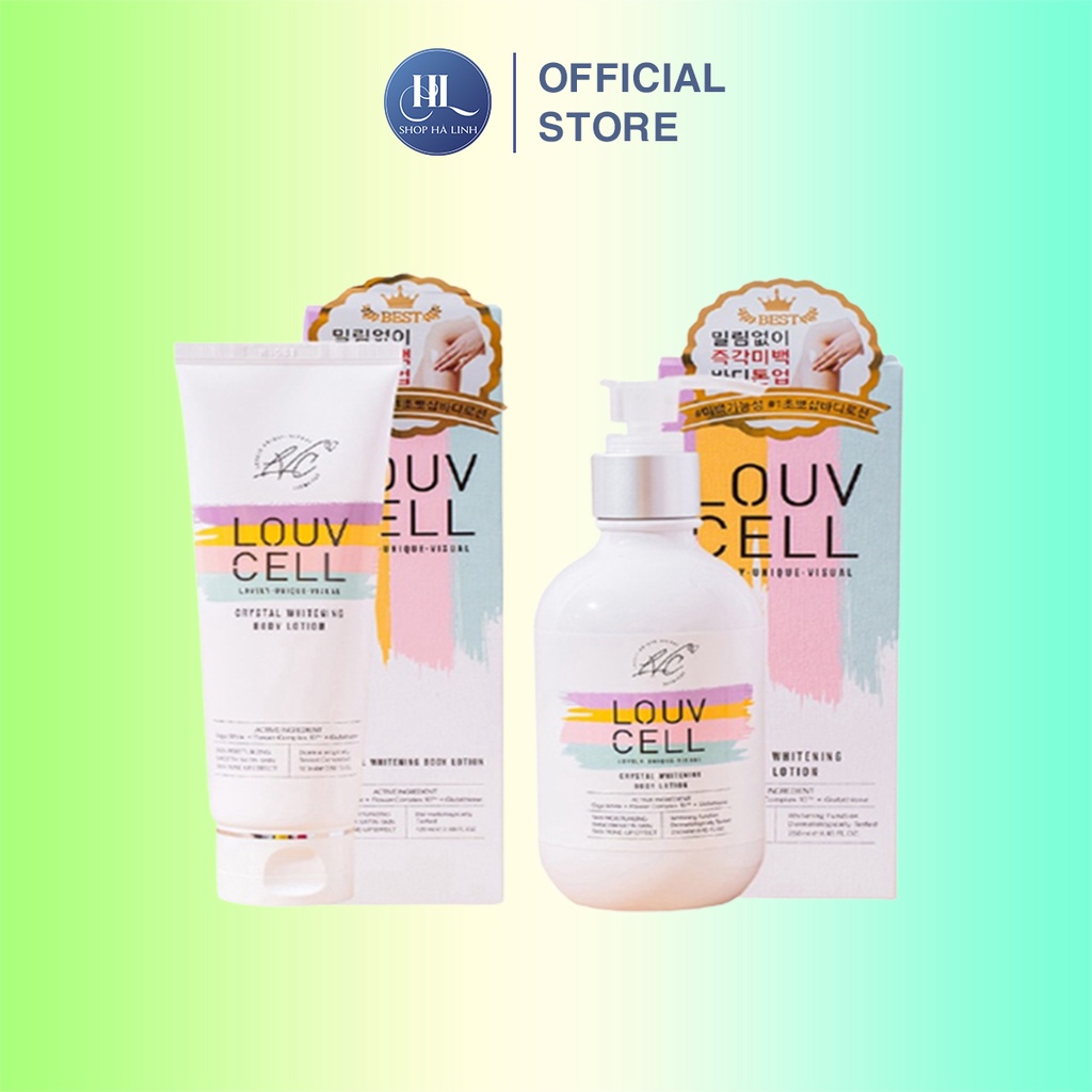 Kem dưỡng ẩm trắng da Body Louv Cell Crystal Whitening Body Lotion 120ml và 250ml