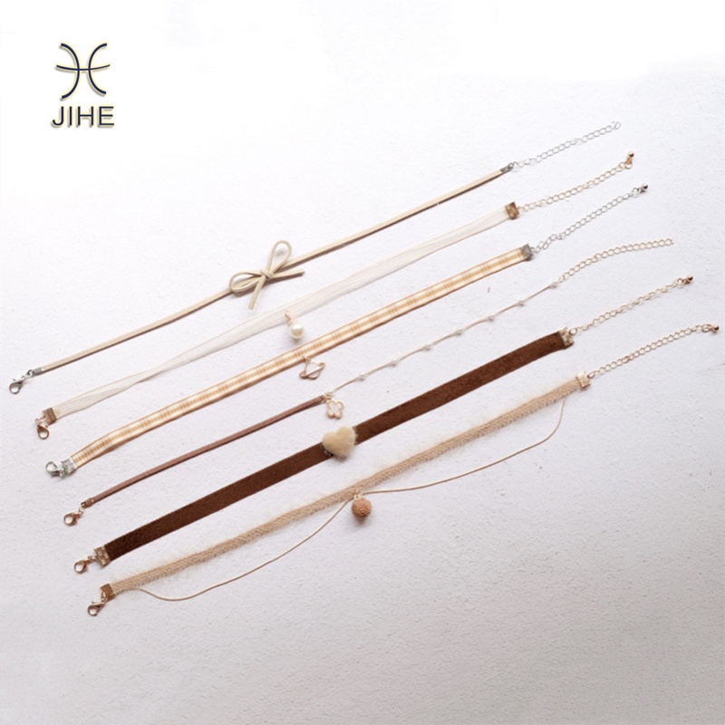Vòng Cổ Choker Màu Nâu Thời Trang Nhật Hàn