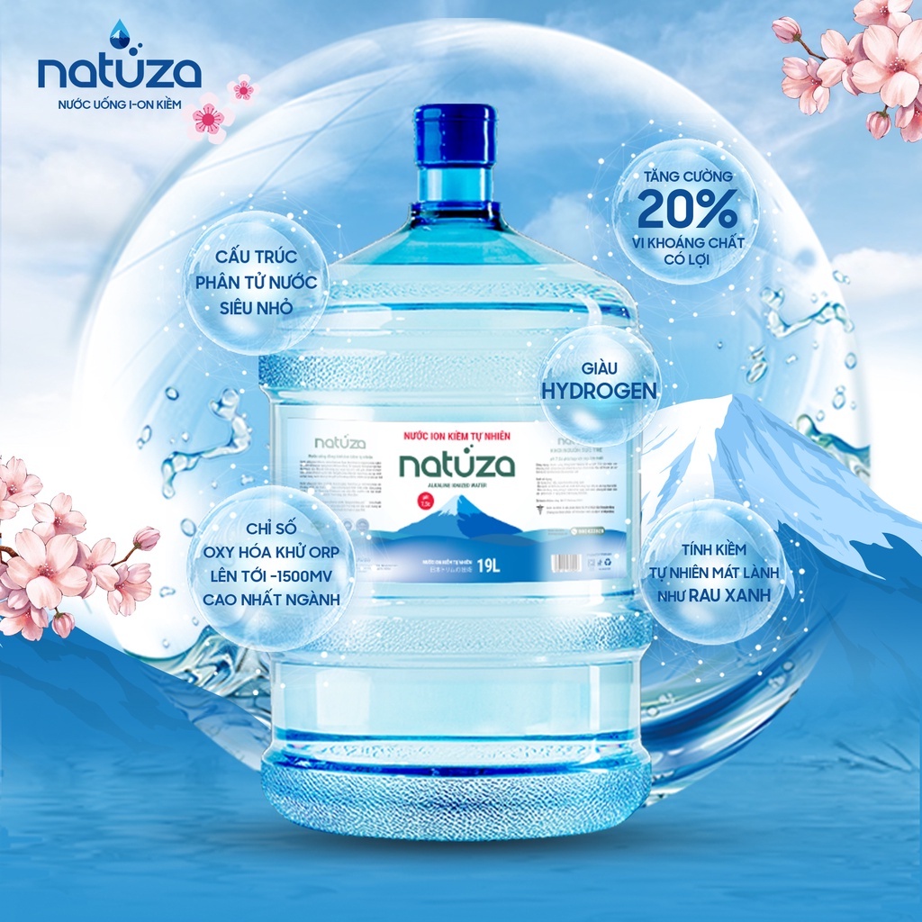 Nước uống ion kiềm Natuza bình 19L pH 7.5