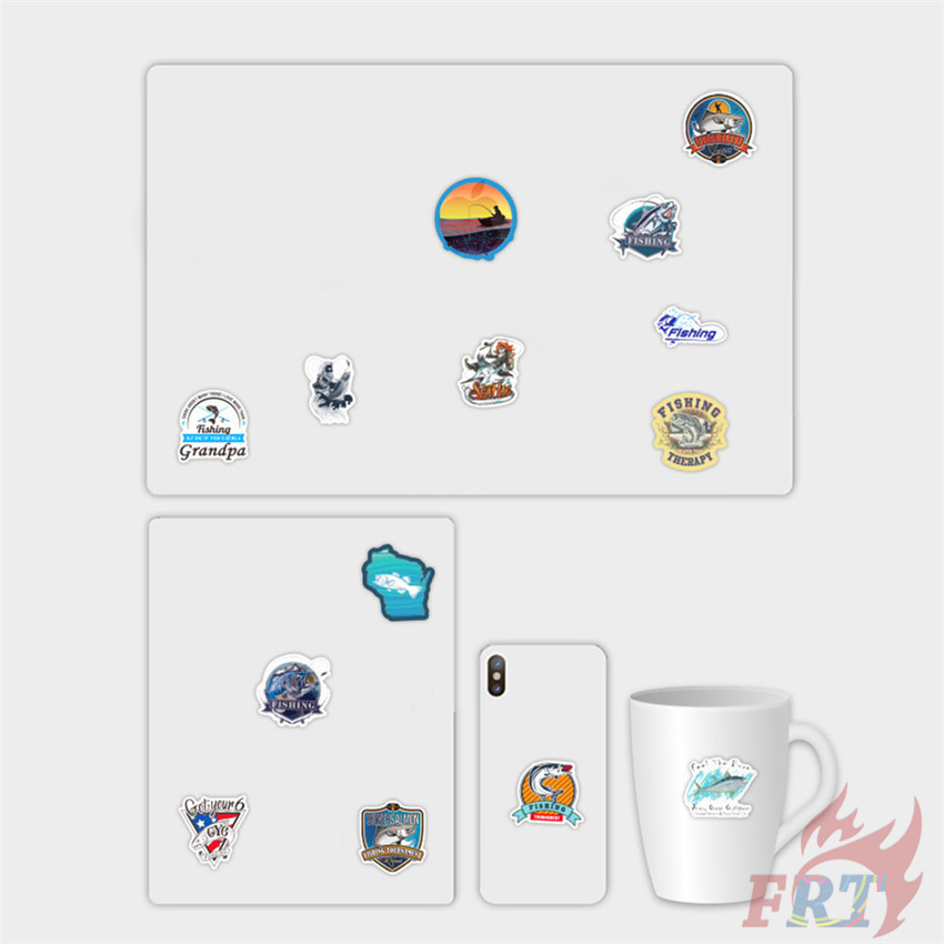 Bộ 100 Cái/Bộ ❉ Miếng Dán Hình Cá Trang Trí Độc Đáo ❉ Miếng Dán Graffiti Chống Thấm Nước Thời Trang DIY