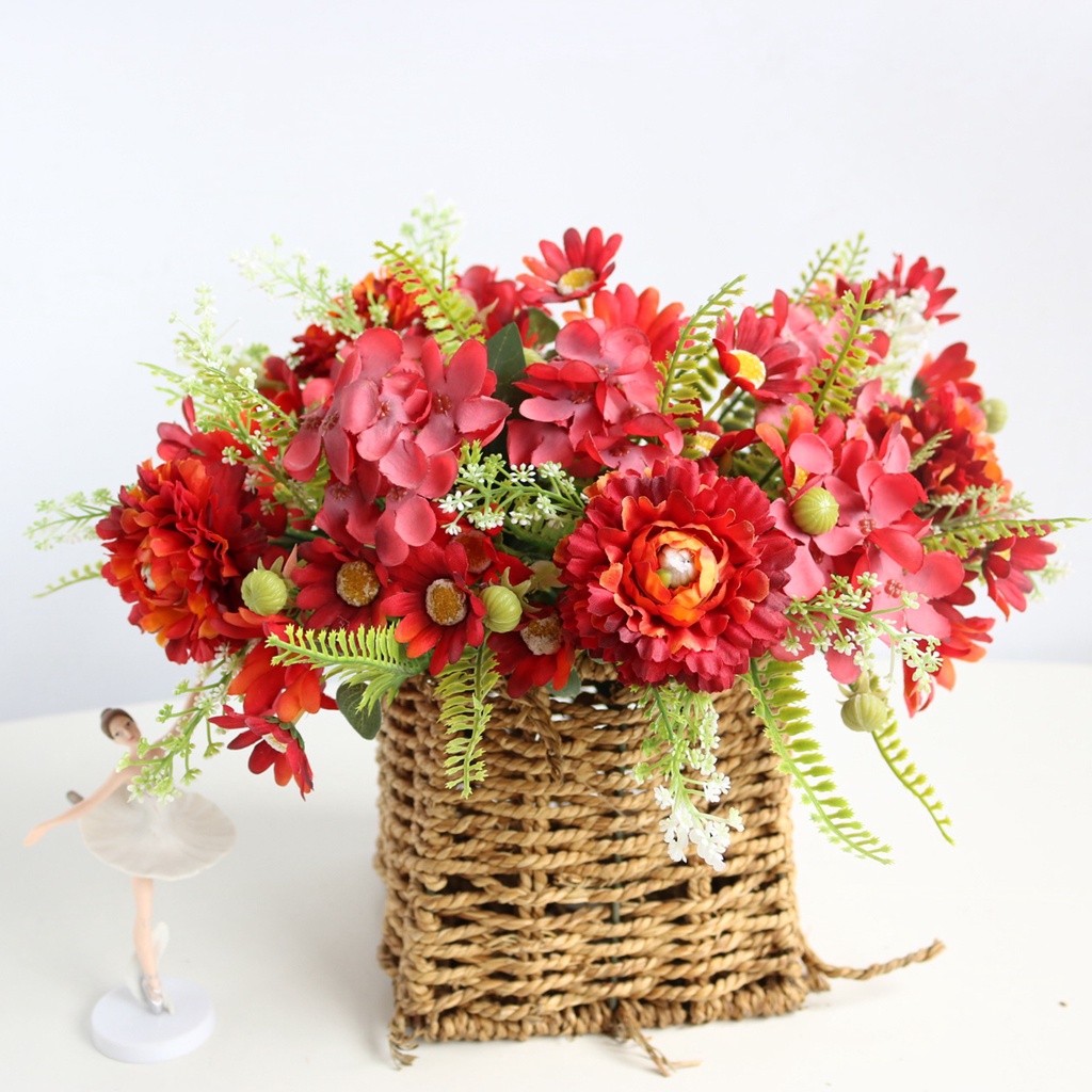 (Bất Ngờ) Hoa Cẩm Tú Cầu Giả Không Phai Màu Trang Trí Tiệc Tùng