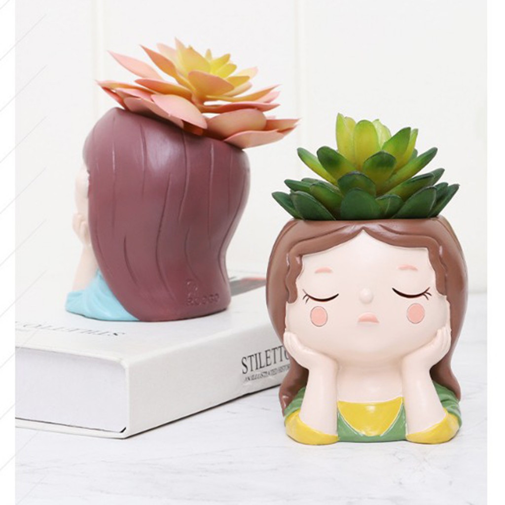 Chậu trồng cây trang trí hình cô gái đáng yêu