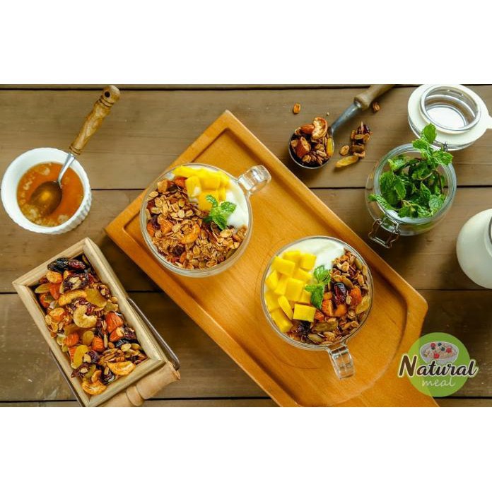 Ngũ cốc dinh dưỡng ăn kiêng, giảm cân ăn sáng Granola nhiều hạt thơm ngon Healthy Mix vị 150gram - Natural Meal