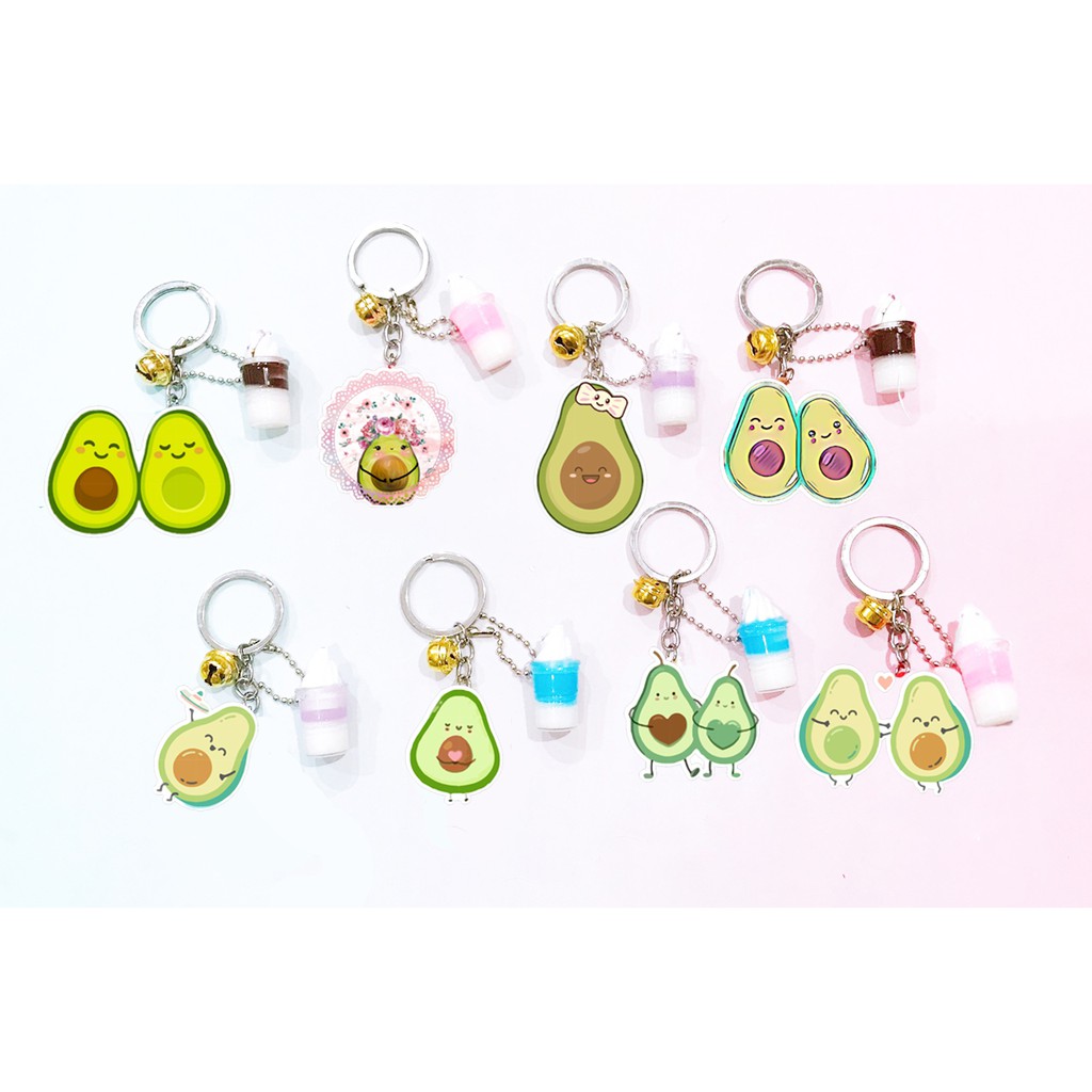 Móc khoá quả bơ ly kem MKK16 móc khoá avocado cute dễ thương hoạt hình thần tượng