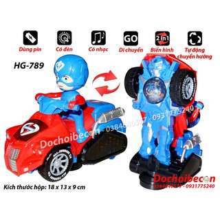 Siêu nhân lái xe biến hình robot HG-789 - Dùng pin, có đèn, nhạc, di chuyển
