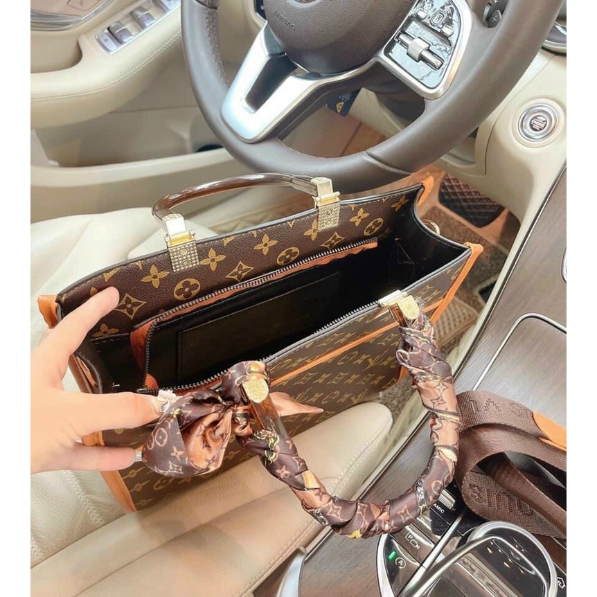 Túi xách đeo chéo nữ LV- 001, kèm khăn siêu xinh, kiểu dáng công sở, đi làm, đi chơi 5.0