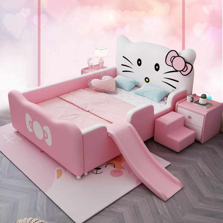 Giường ngủ trẻ em, giường ngủ sofa cho bé gái HELLO KITTY có bậc ...