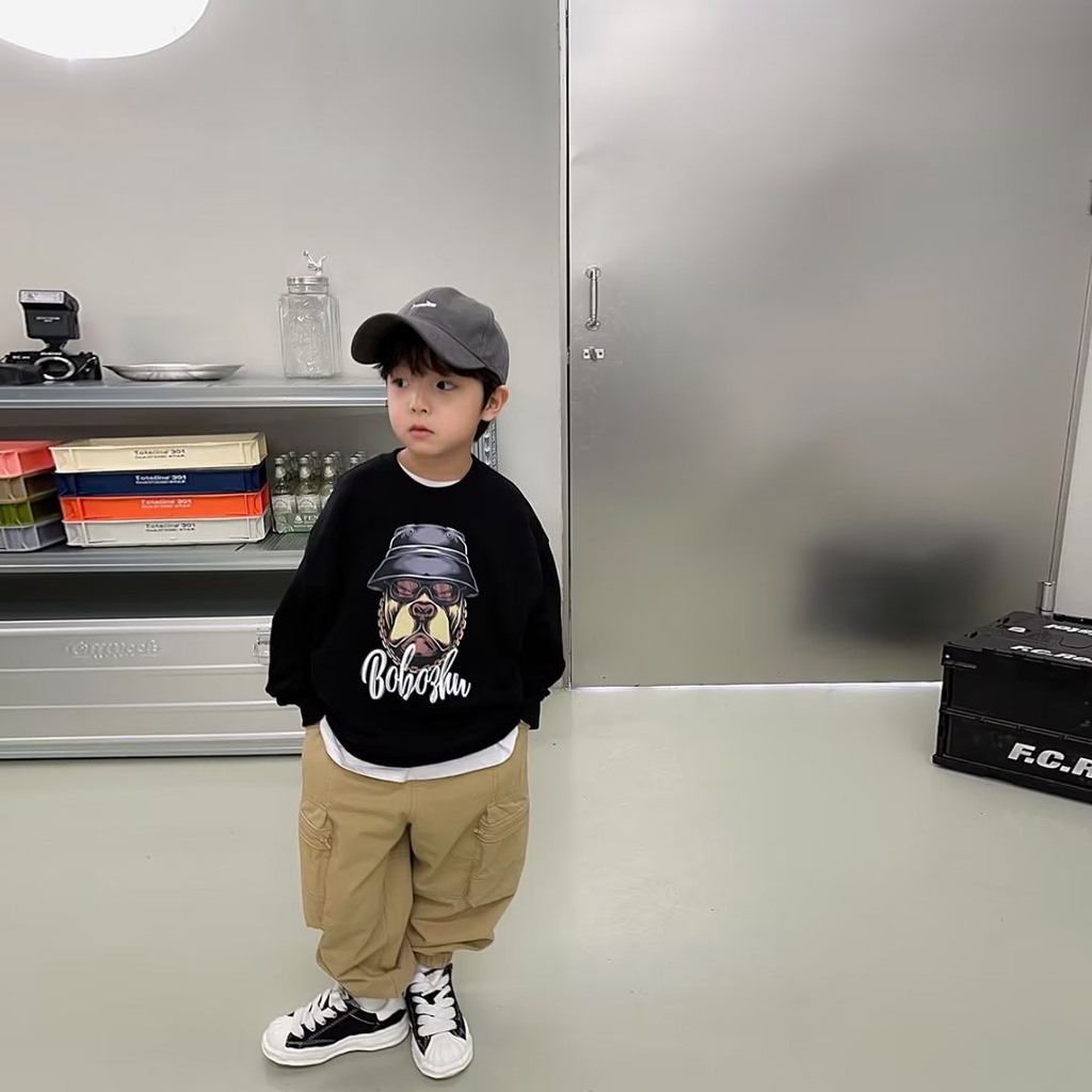 Áo Thun Tay Dài Phong Cách Thời Trang Mới Dành Cho Bé Trai Gái 3-15 Tuổi