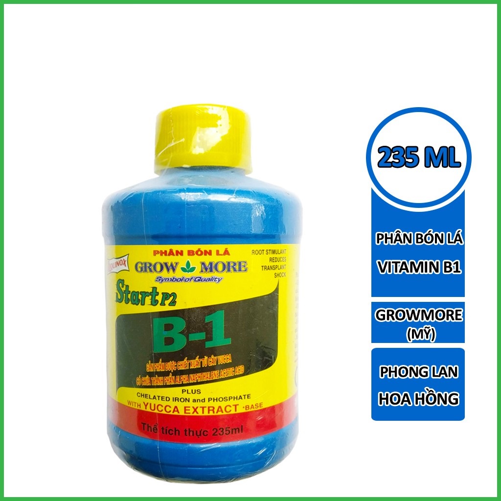 Phân bón lá cao cấp vitamin B1 Start của Growmore chai 235ml - tăng đề kháng, phát triển rễ thân cành lá GROW MORE