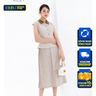 Áo sơ mi nữ hè Lamia Design SET007 màu trắng sữa gạo