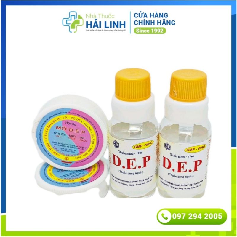 Dung dịch dùng ngoài D.E.P (DEP) nước 17ml, D.E.P mỡ 8g ⚡ Nhà thuốc Hải Linh ⚡ An toàn, hiệu quả