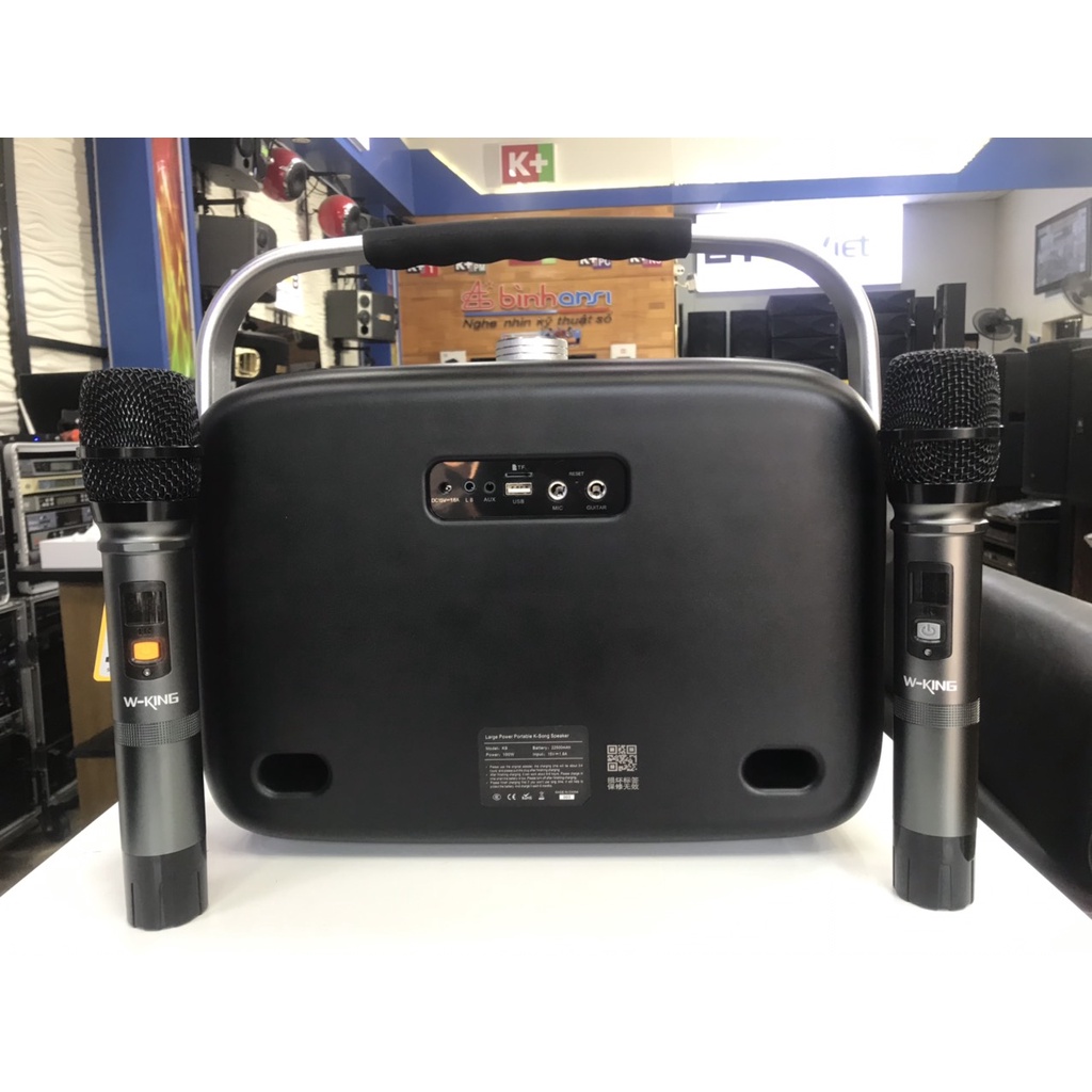 Loa Bluetooth karaoke W-King K9, 100W, tặng kèm 2 micro không dây, WKing K9, Loa di dộng, Loa xách tay