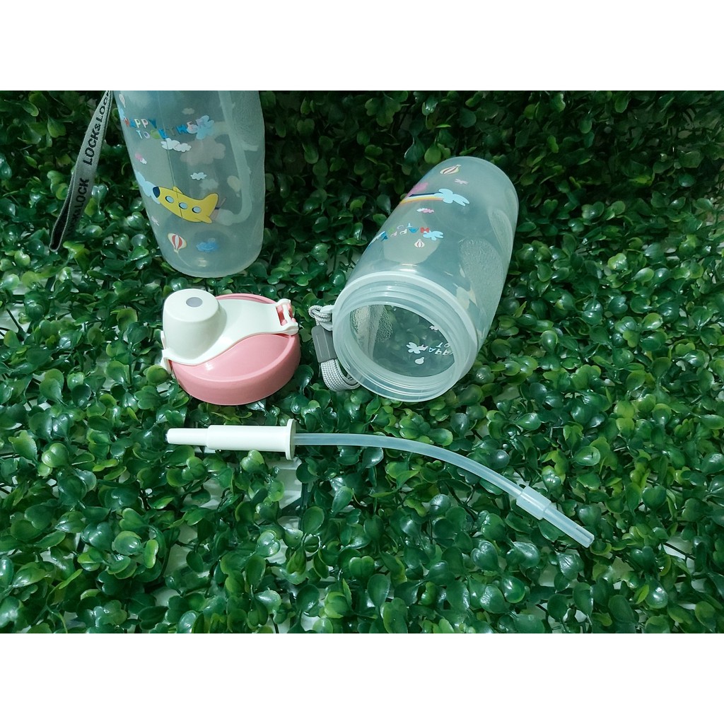 Bình đựng nước Lock & Lock có ống hút dành cho bé chất liệu nhựa dung tích 350ml