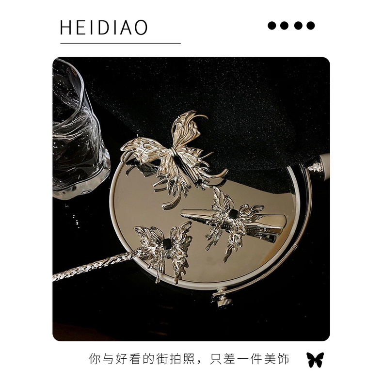 Kẹp Tóc Hình Bướm Màu Bạc Thiết Kế Mới Thời Trang Dành Cho Nữ