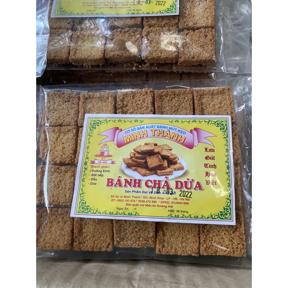 Bánh chả dừa Minh Thành thơm ngon giòn tan một gói 20 miếng đồ ăn vặt hót trend cho giới trẻ