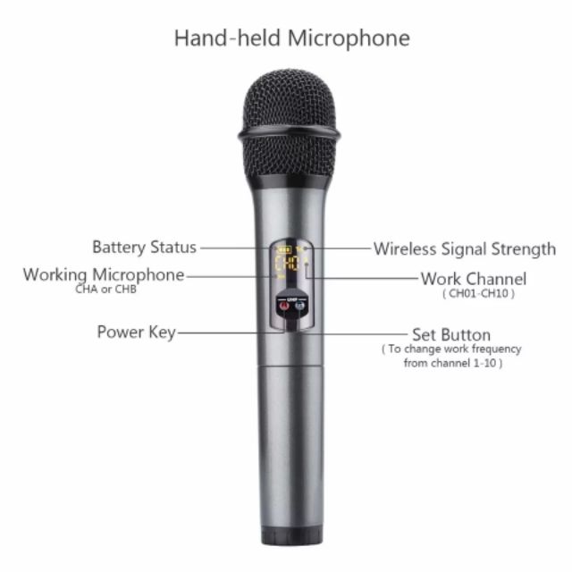 [Mã SKAMPUSH9 giảm 10% đơn 200K] MICRO KARAOKE KHÔNG DÂY EXCELVAN K18U (MIC ĐÔI + BỘ PHÁT)