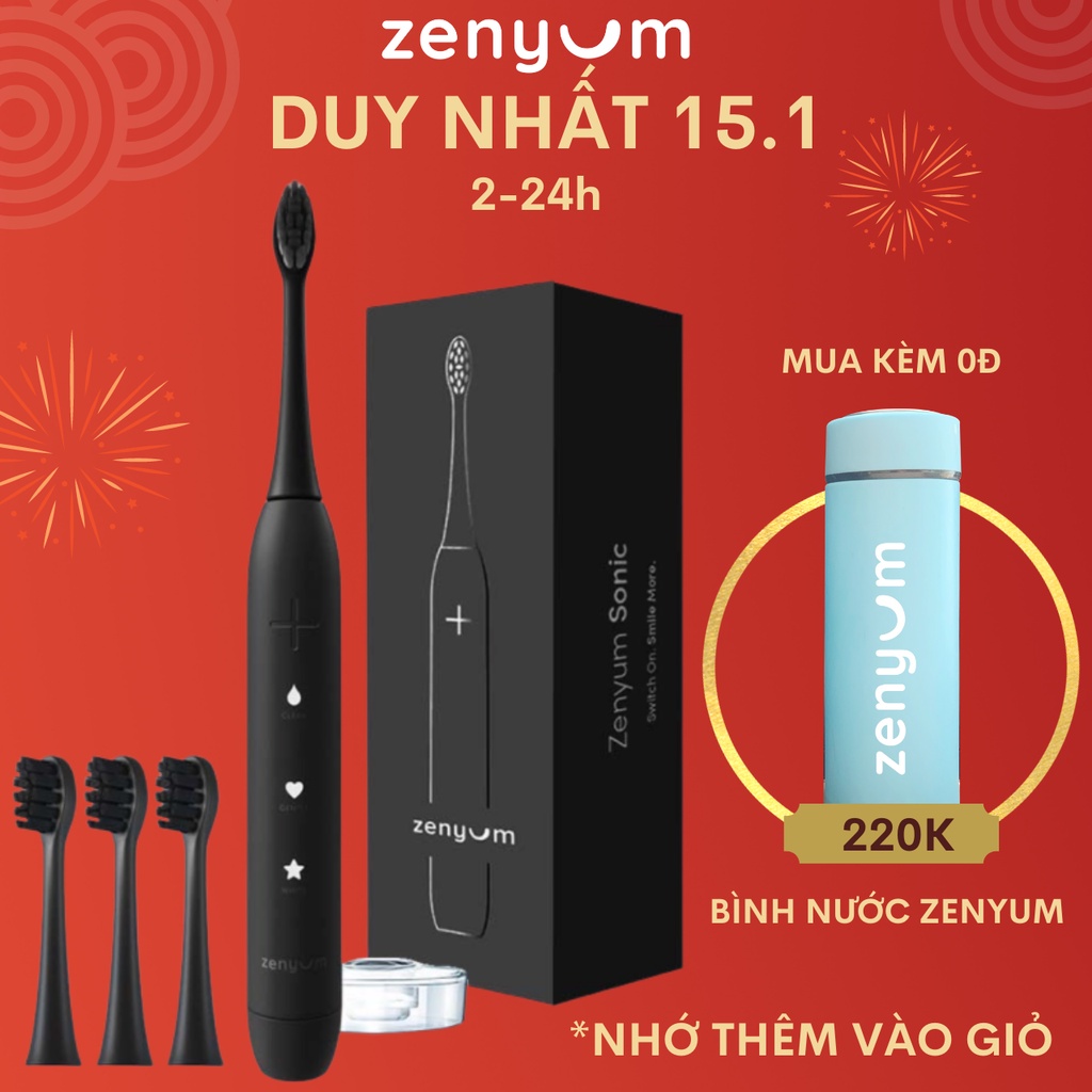 [Chính hãng] Bộ Bàn Chải Điện Zenyum Sonic &amp; 3 Đầu Thay Thế Đen/Trắng/Xanh Dương