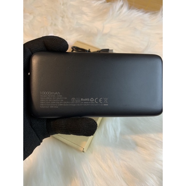 Sạc dự phòng Aukey PB-N73S 10.000mAh  Slim siêu mỏng, sạc nhanh PD và QC 3.0 max 18w