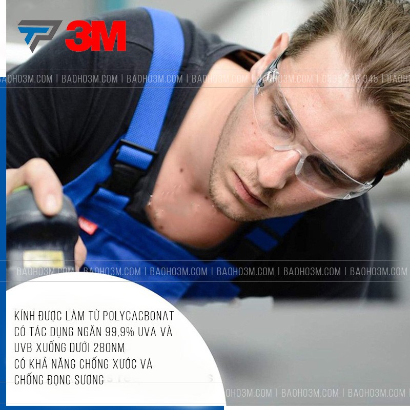 Kính bảo hộ 3M SF301AF chống bụi chống tia UV chống đọng sương chống trầy xước (màu đen và trắng) | BigBuy360 - bigbuy360.vn