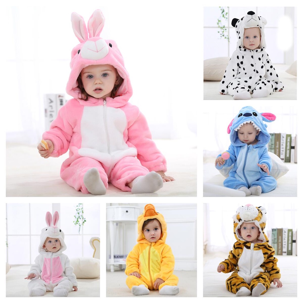 Bộ Đồ Ngủ Liền Thân Tay Dài In Họa Tiết Hoạt Hình Stitch Dành Cho Bé Gái