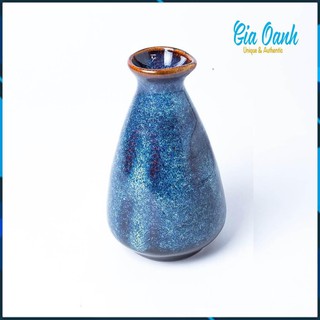 Bình Rượu Sake Men Xanh Hoả Biến - Gốm Sư Cao Cấp Bát Tràng