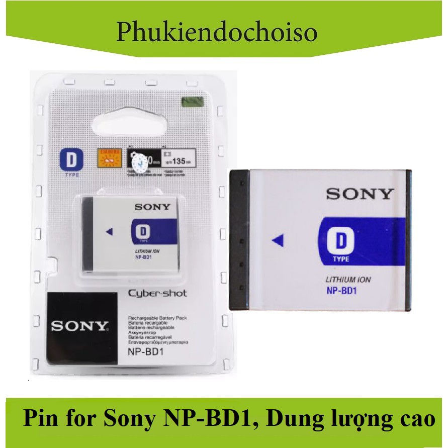 PIN MÁY ẢNH SONY NP-BD1, DUNG LƯỢNG CAO