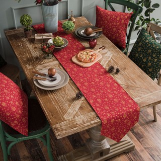 Khăn trải giữa bàn vải Linen họa tiết Noel sang trọng, tinh tế