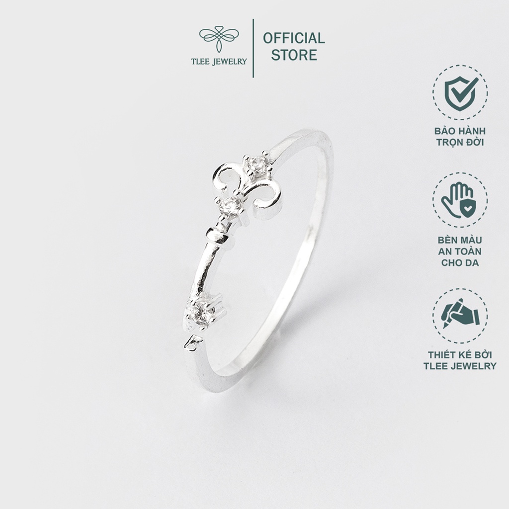 Nhẫn bạc nữ TLEE chìa khoá đính đá cách điệu cá tính TleeJewelry A0186