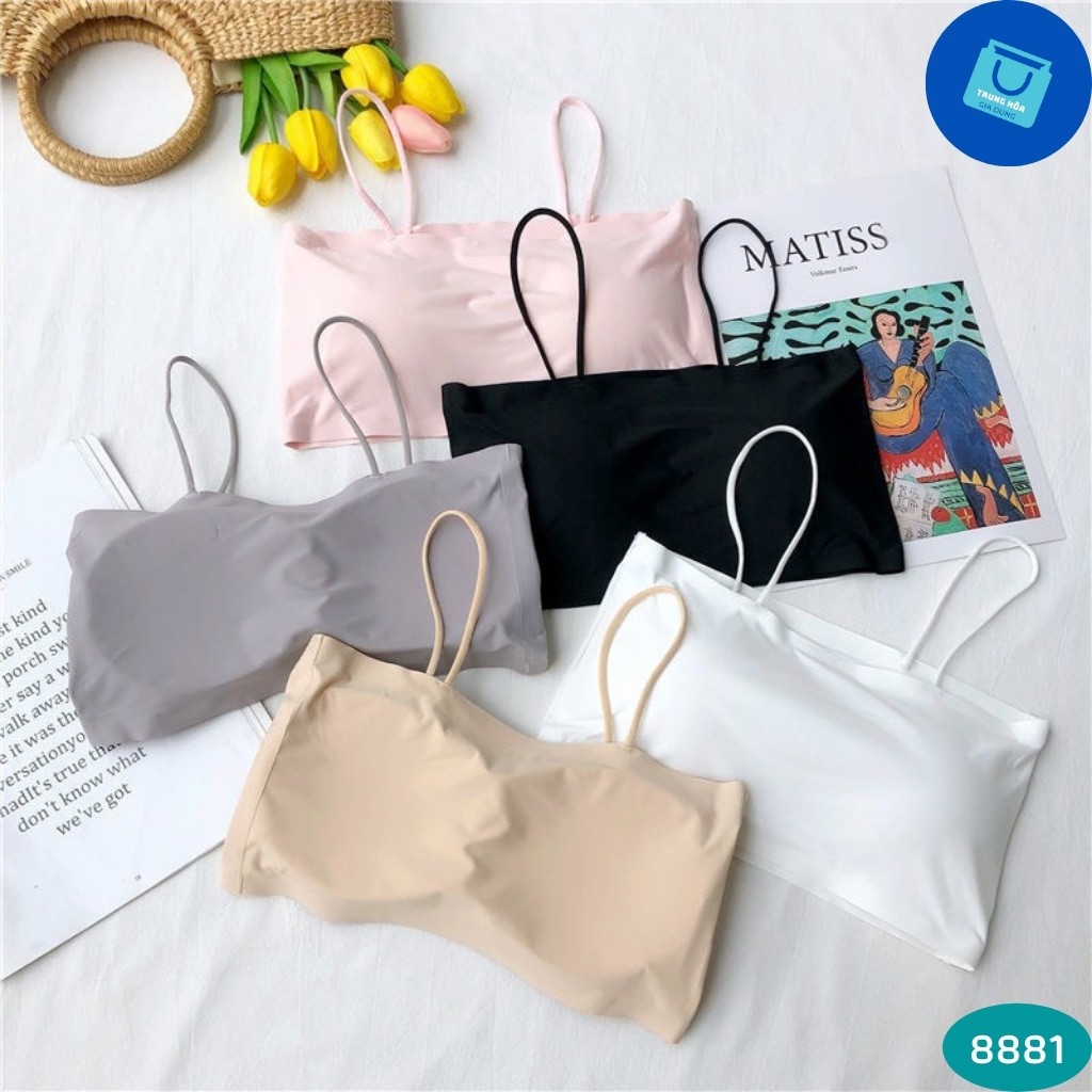 【8881】Nội Y, Bra Cotton, Áo Tập Gym, Yoga 2 Dây Vải Thun Lạnh Áo Ngực Học Sinh