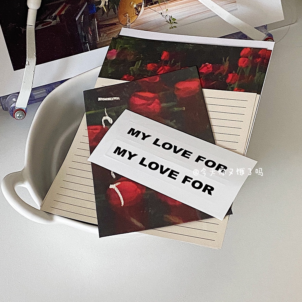 Bộ Nhãn Dán Phong Bì Bằng Giấy Họa Tiết Hoa Tulip Dễ Thương Lãng Mạn