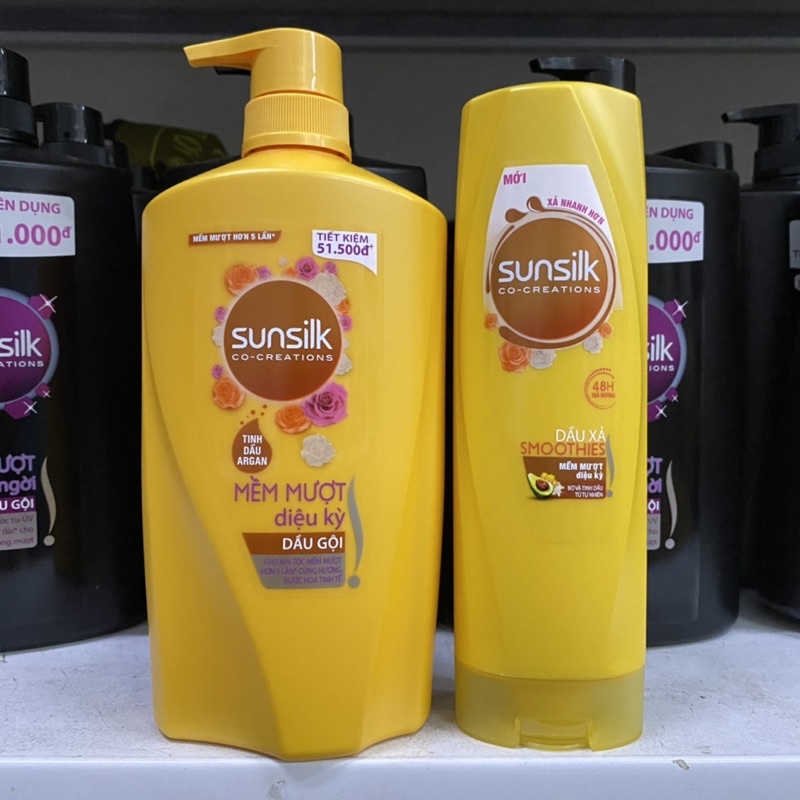 COMBO Sunsilk Mềm mượt diệu kỳ (Vàng) Gội 900g và Xả 320g