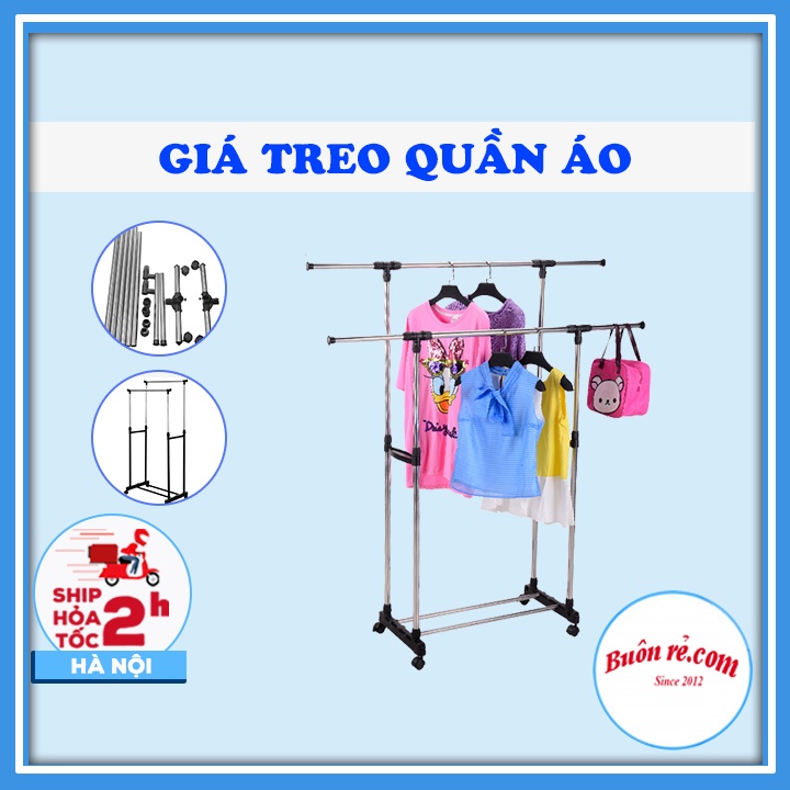 [Mã SKAMLS277M giảm 10% đơn 100K] Giá treo quần áo bằng inox tiện dụng - Buôn rẻ 01408