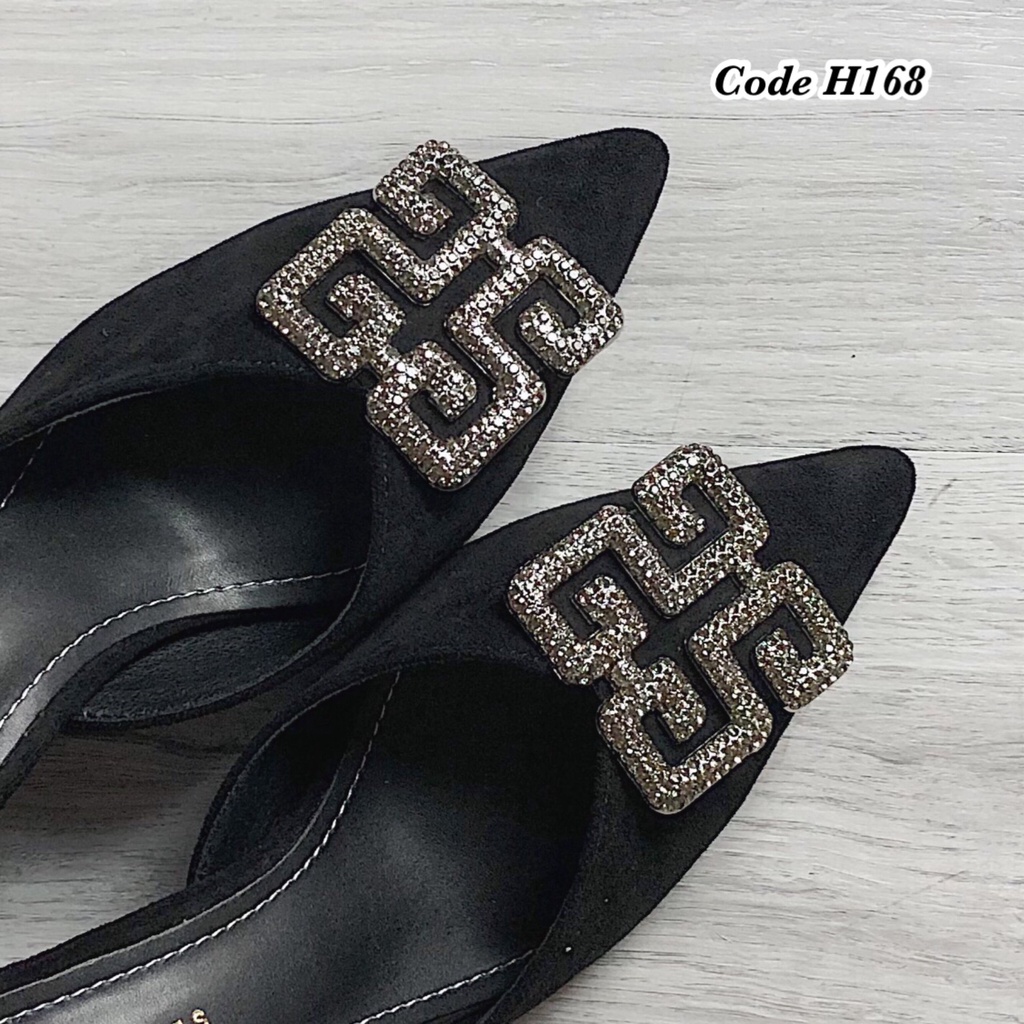 Dép cao gót , sục nữ mũi nhọn da mềm 5p  H168