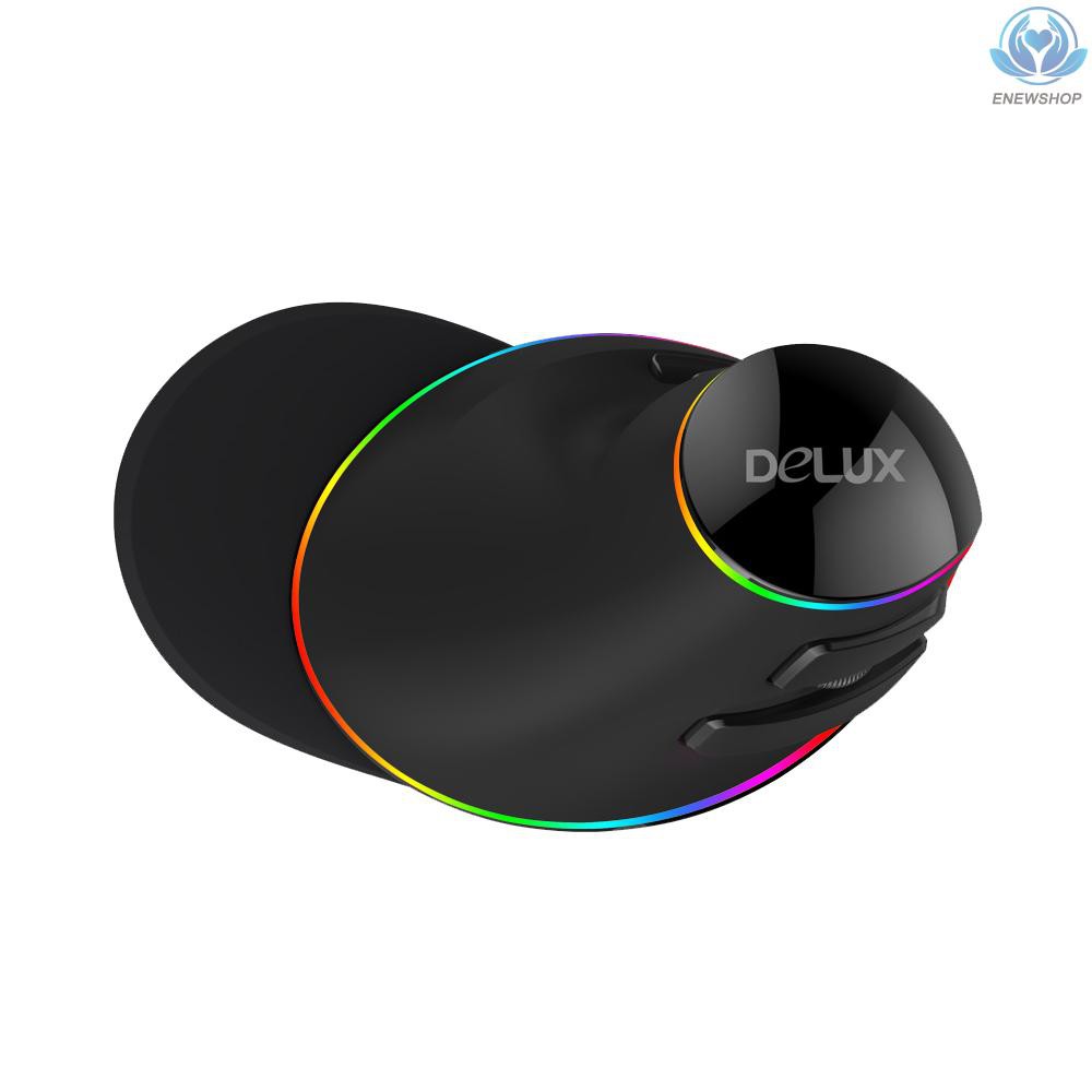 【enew】Delux M618 Plus RGB Optical Wired Mouse 800/1200/1600/2400/4000 DPI 5 Levels Ergonomic Mouse With 6 Buttons For PC Laptop Desktop