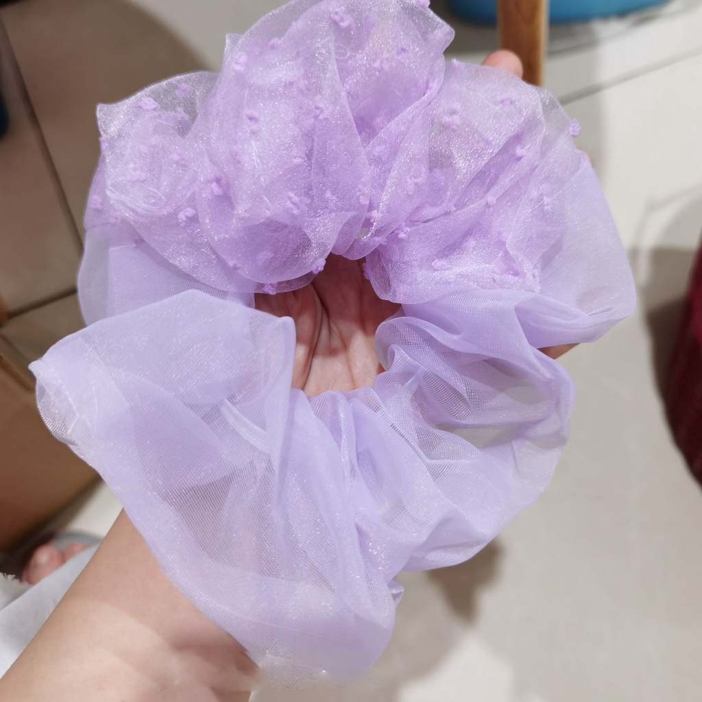 Dây buộc tóc scrunchies size lớn dễ thương HD137