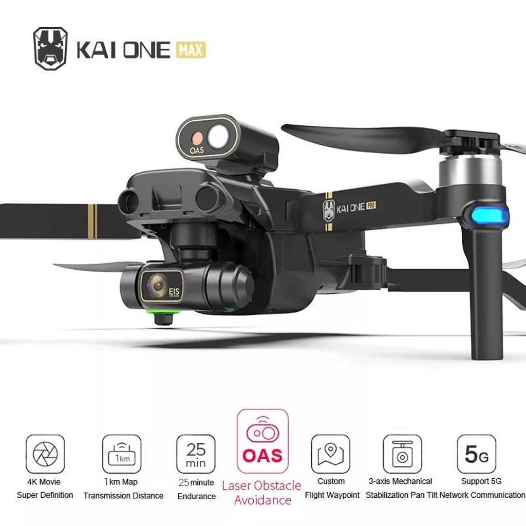 Flycam Kaione Max 4k gimbal 3 trục bay 1200m có cảm biến va chạm