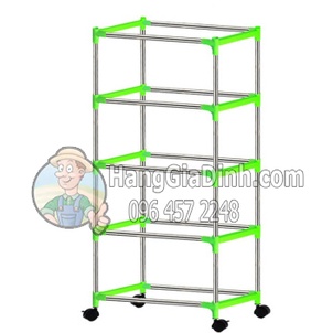 BỘ KỆ TRỒNG RAU MẦM 5 TẦNG 10 KHAY CÓ BÁNH XE (KHÔNG BAO GỒM KHAY)