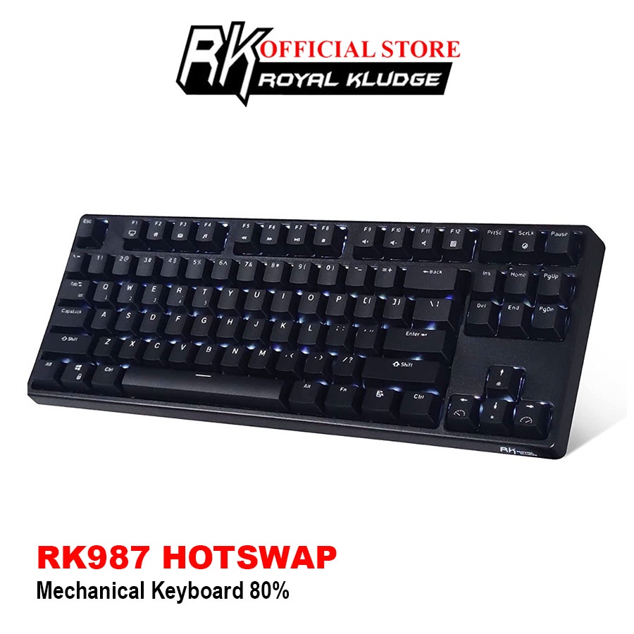 RK987 HOTSWAP - Bàn phím cơ Royal Kludge RK987 TKL 87 phím kết nối Bluetooth 5 wireless 2.4G Hotswap, Cáp Type C