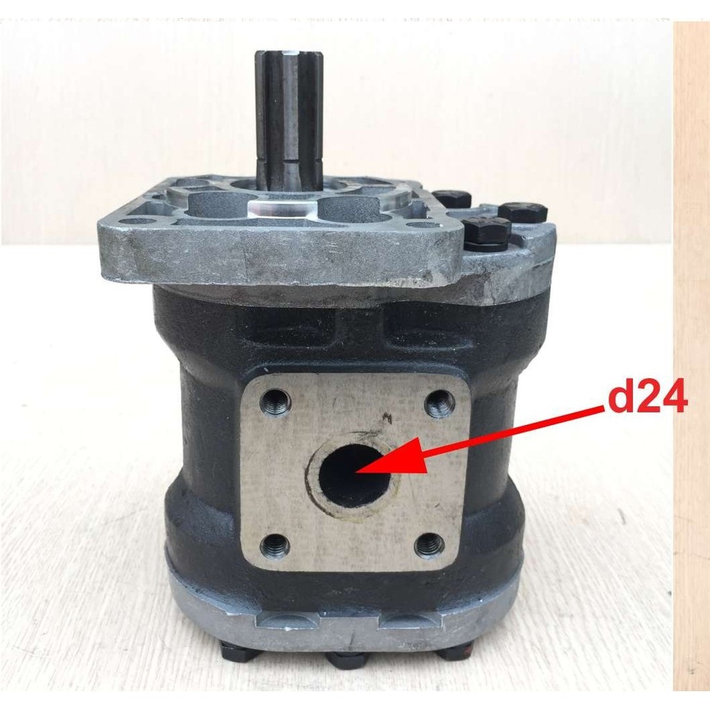 Bơm ben xe ben 6- 8 tấn_E580, 6T, quay trái, 2 lỗ dầu bên F24*F30, 4 lỗ bắt mặt bích M10 tâm lỗ 54*54, MB bắt HS 86*110