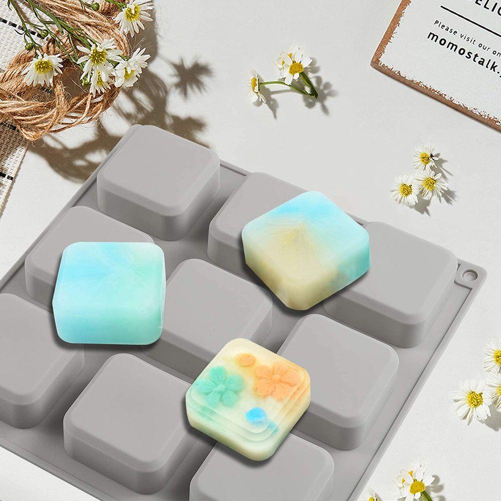 Khuôn Silicone Làm Xà Phòng Thủ Công 3D 9 Ngăn Hình Bàn Chân Em Bé Đa Năng