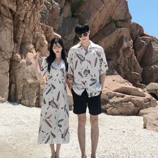 Đồ đôi đi biển, set áo váy đôi