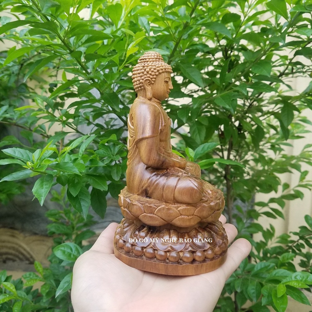 Tượng phật a di đà bằng gỗ cao 20 cm