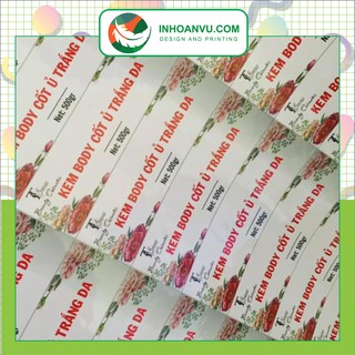 COMBO 500C DECAL DÁN LỌ KEM BODY TEM THÂN VÀ NẮP HŨ T SNOW IN THEO YÊU CẦU