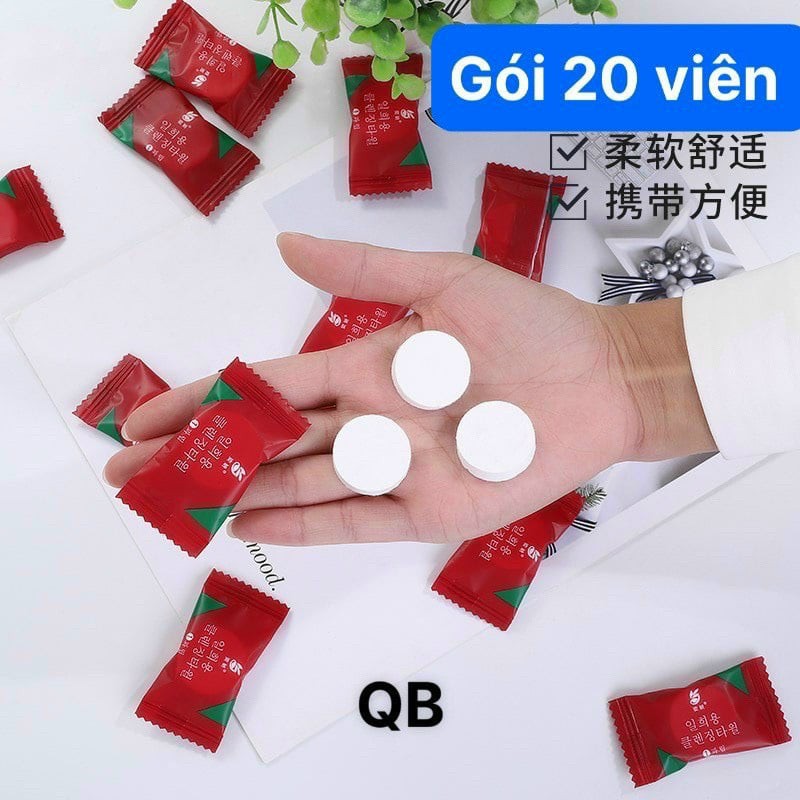 KHĂN LAU MẶT SỢI VISCOSE DẠNG VIÊN NÉN (20 VIÊN/TÚI)